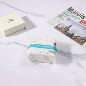 Bâtonnets d'oreille en <span class=keywords><strong>coton</strong></span> avec logo personnalisé, double tête ronde, bâtonnet en bambou, pour <span class=keywords><strong>démaquillant</strong></span> - Product Image 4