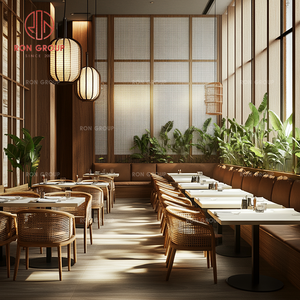 <span class=keywords><strong>Boutique</strong></span> Dining Bundle Chaises assises en osier Vert forêt Canapé à dossier haut et finition légère Table carrée en marbre Meubles de restaurant - Product Image 5