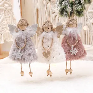 Hiasan Pohon Natal Liontin Boneka Malaikat Hadiah Perlengkapan Dekorasi Natal untuk Wanita dan Anak Perempuan