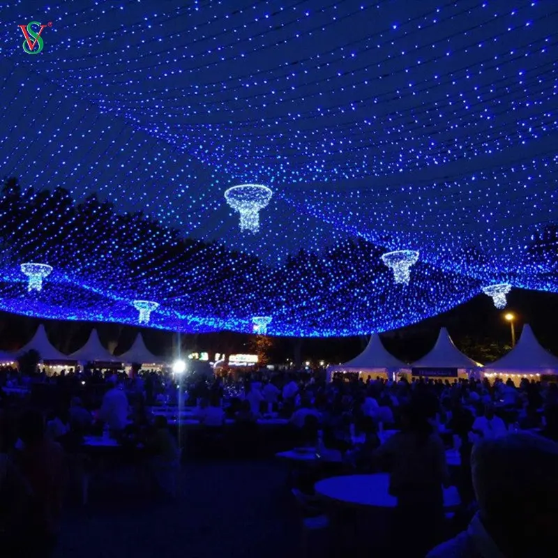 Factory Wholesale Christmas Decoration LED String Fairy Net Curtain Light Christmas Stage Decoration String Lights Outdoor