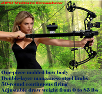 JFU Vulture Crossbow Nouveau modèle de fusil de précision à billes d'acier réglable haute précision 50 coups avec lunette et loupe pour le tir en extérieur (Adultes)