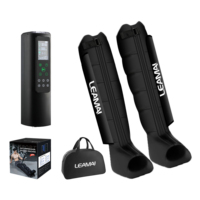 Appareil de massage des jambes à compression d'air numérique portable sans fil à 6 chambres superposées, avec pompe DVT intégrée, pour la récupération, version améliorée