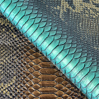 Cuir synthétique PVC de haute qualité, 1,4 mm, effet serpentin découpé au couteau, écailles distinctes, imitation réaliste, résistant à l'abrasion
