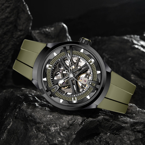 Luxury Hollow Mechanical Watch 50M Waterproof Fluorine Rubber Strap Hard Glass Fashion Sport <b>Wristwatch</b> for Men - Product Image 6