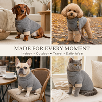 Pull pour chien personnalisé en tricot doux à carreaux, col roulé, 8 couleurs, chaud pour l'hiver, écologique, vêtements de Noël personnalisés pour animaux de compagnie
