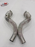 Downpipe KM Performance SS304 avec catalyseur à haut débit Euro 6 pour BMW M550i G30 N63 4.4T 2017-2020, système d'échappement sport