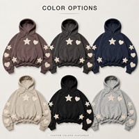 Hoodie Pria High 330 GSM Katun Longgar Resleting Tanpa Tali Serut Puffy Letter Streetwear 3XL Fitting Outdoor Base Hoodies