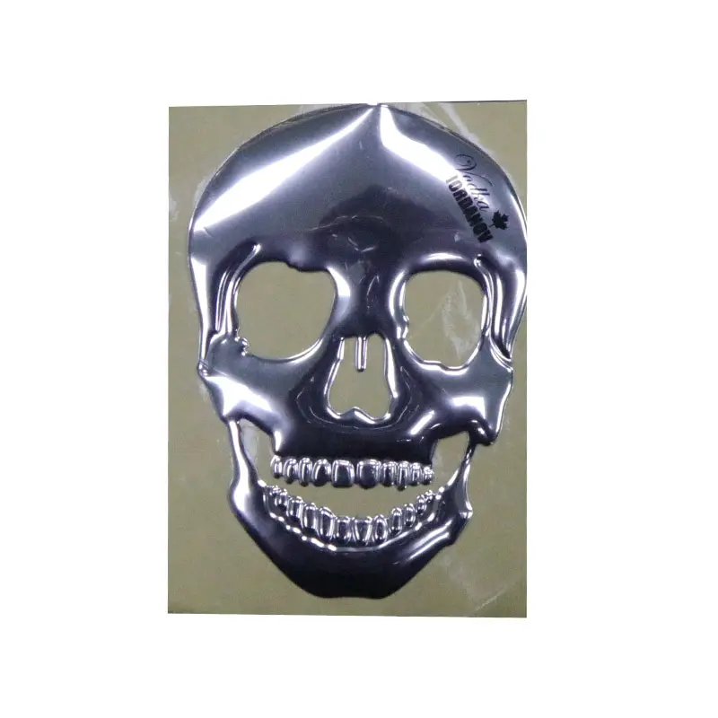 Calcomanía 3D para coche y motocicleta, emblema del diablo, Calavera, Metal, plata, insignia de Metal, pegatinas para coche