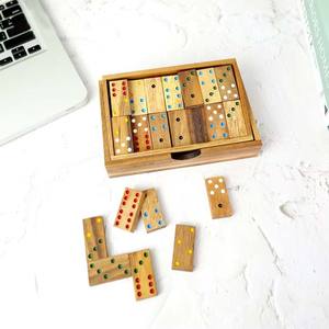 Double-Six Dominos Boîte en bois <span class=keywords><strong>Puzzle</strong></span> Jouets classiques Jeu de société Jouets en bois Cadeaux uniques Maison OEM Best Seller Thaïlande Bois - Product Image 6