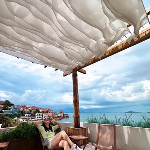 Cortina de gasa de moda para techos de bodas, decoración para restaurantes, alojamientos, hoteles, exteriores y zonas costeras. - Product Image 2
