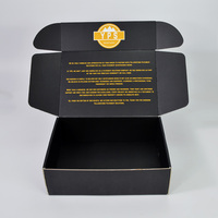 Boîtes d'expédition rigides personnalisées avec impression de logo, pour chapeaux et vêtements, boîtes d'expédition noires en carton ondulé