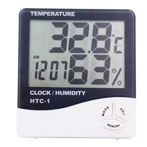 Pengukur Suhu Kelembaban Otomatis Wmr300, Termometer Dalam Ruangan Luar Ruangan dengan Jam