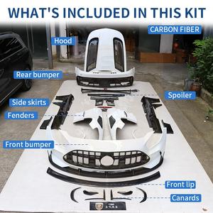 Halb-Carbon-Fiber-Auto-Frontstoßstange Motorhaube Heckspoiler Seitenschweller <span class=keywords><strong>Bodykit</strong></span> für Mercedes-Benz AMG GT <span class=keywords><strong>Black</strong></span> <span class=keywords><strong>Series</strong></span> - Product Image 5