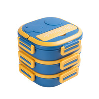 304 Edelstahl 3-Schicht Isolierte Kinder-Lunchbox Auslaufsicher BPA-Frei mit Besteck-Set für Schulmittagessen & Mahlzeitenvorbereitung