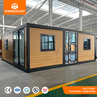 Maison Modulaire Préfabriquée Pliable Portable en Bois pour 1 à 4 Chambres, Petite Villa Capsule Extérieure Extensible, Conteneur Habitable