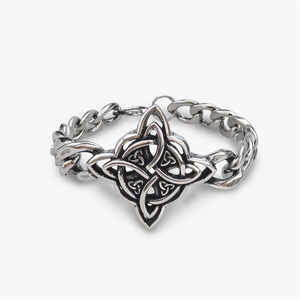 سوار للرجال من الجمجمة والكوبان مطلي بالفضة نمط فاتن متقاطع للرجال أساور عصرية ساحرة واسعة - Product Image 4