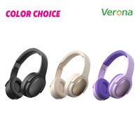 Headphone Nirkabel Beige Gold Elegan, Dapat Dilipat, Over-Ear, Bantalan Telinga Lembut, Peredam Kebisingan ENC, 20 Jam Waktu Putar, IPX-3