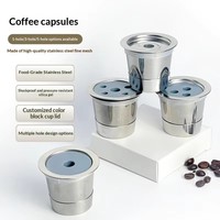 Filtre à café en acier inoxydable de qualité alimentaire, panier à mailles, anti-fuite, compatible avec les machines à café à portion unique, capsule de café réutilisable