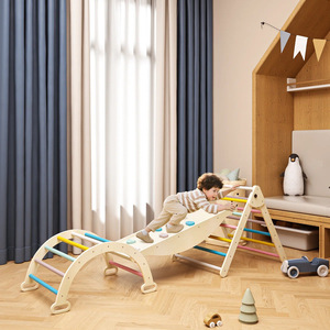 Montessori Natural Modern <b>Learning</b> <b>Tower</b> Foldable Slide Indoor Combination Climbing Frame for Kids <b>Toddlers</b> Age 6 Months+ - Product Image 4