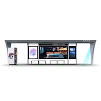 Station de bus solaire moderne intelligente en acier inoxydable de haute qualité personnalisée avec affichage numérique LED/LCD et boîte lumineuse publicitaire