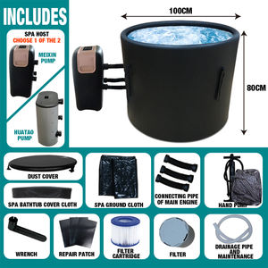 Bain à remous <span class=keywords><strong>gonflable</strong></span> rond pour une seule personne avec chauffage de massage Caractéristiques du <span class=keywords><strong>spa</strong></span> pour une utilisation intérieure et extérieure Accessoire pour baignoire à glace - Product Image 3