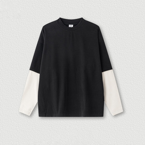 Camiseta Deportiva Unisex de Manga Larga con Bloques de Color y Parches de Felpa Alemana, Personalizable, para Hombre - Product Image 3