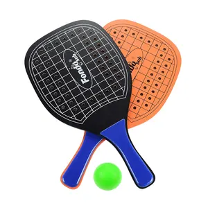 New design premium MDF wooden beach paddle ball set 2 paddles outdoor game tennis rackets