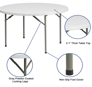 Chất Lượng Hàng Đầu Lớn 72Inch Vòng Trắng Gấp Bàn Ăn Bằng Nhựa - Product Image 3