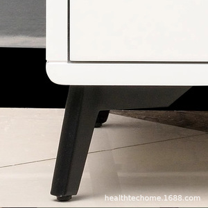 Minimalist Solid Wood Nightstand Off White Double Layer Storage Bedroom Furniture For Home Use - Product Image 1