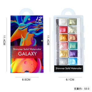 Luccicante perla metallo Glitter Neon Nail Art pigmento polvere solida acquerelli Gold Blooming Design ad alta lucentezza per salone Manicure da te - Product Image 6