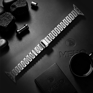 Bracelet de montre en titane pour Smartwatch, fermoir à double bouton pliable, maillons argentés, respirant, élastique, accessoire de mode - Product Image 1