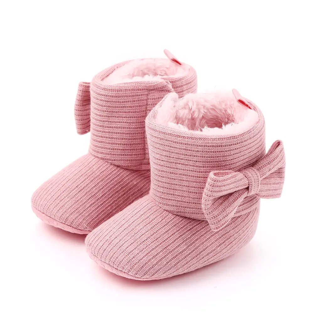幼児の女の赤ちゃんのための暖かい冬のブーツ蝶結びの靴の売れ筋