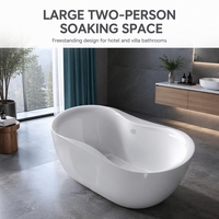 Baignoire autoportante pour 2 personnes, grande baignoire à jets, Massage à LED, bain d'extérieur, tourbillon, SPA, Style accessoire acrylique