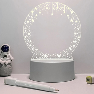 Cá nhân <span class=keywords><strong>LED</strong></span> bảng tin Đèn 3D trực quan rõ ràng Acrylic bằng văn bản ban đêm ánh sáng 16 màu sắc cho phòng ngủ cửa hàng khách sạn - Product Image 4