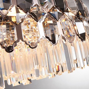 Modern Light Luxury Crystal Chandelier Simple Round Villa Living Room Lustre Restaurant Bedroom Suspension - Product Image 3