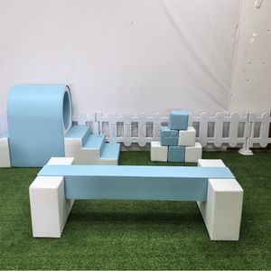 Ensemble de <span class=keywords><strong>jeux</strong></span> doux couleur bleu pour bébé aire de jeu pour bébé en plein air peluches voitures fosse à balles équipement de jeu souple pour l'extérieur jeu <span class=keywords><strong>tunnel</strong></span> bloc - Product Image 3