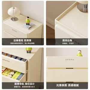Uforu Plastic Storage Drawer <b>Cabinet</b> Creamy White 2-Tier Portable Bedroom Organizer - Product Image 5