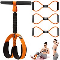 Banda de Resistencia con Pedales y Asas, Set de Bandas Elásticas en Forma de 8 para Ejercicio de Cuerpo Completo