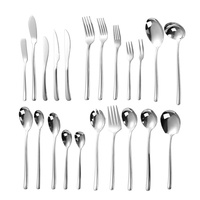 Ensemble de couverts en acier inoxydable, couteau, fourchette, cuillère à salade, cuillère à café, pour la maison, la cuisine, le restaurant, le mariage, le dîner, le banquet