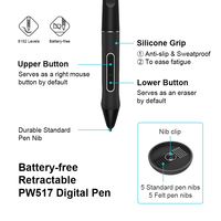HUION G930L tablette graphique de dessin numérique de grande taille, support de connexion sans fil, tablette à stylet de 13.6x8.5 pouces pour le dessin