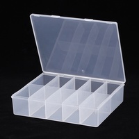 Boîte de rangement en plastique PP transparente avec compartiments et séparateurs pour bijoux, quincaillerie, petites pièces, outils, organisateur de rangement