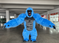 Costume de mascotte gonflable de gorille géant de haute qualité pour cosplay, costume de gorille de dessin animé, costume de mascotte de raptor