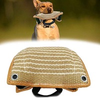 Coussin de mordissage pour chien avec poignée, en chanvre rugueux, cible de mordissage triangulaire, matériel d'entraînement canin