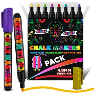 Custom 4mm Fluorescent Liquid Chalk Marker Pens For LED Writing Board