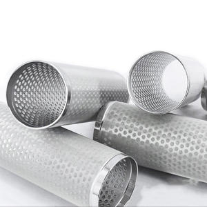 Filtre à mailles perforées sur mesure en acier inoxydable 304, <span class=keywords><strong>cartouche</strong></span> filtrante à trous ronds, simple ou double couche, support inclus - Product Image 4