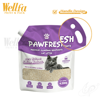 Pochette Doypack personnalisée de haute qualité en PET, BOPP, aluminium ou nylon avec bec verseur, fenêtre transparente et poignée pour litière pour chat – Vente chaude