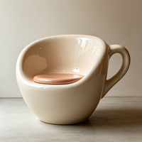 Fauteuil géant moderne en forme de tasse à café, siège créatif en forme de tasse pour les espaces d'attente publics, les salons et les espaces commerciaux