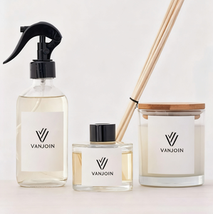Regalo de fragancia <span class=keywords><strong>para</strong></span> el hogar vacío OEM ODM <span class=keywords><strong>para</strong></span> mujer y contenedor de decoración del hogar difusor de caña personalizado y juego de regalo de vela perfumada en vidrio - Product Image 1
