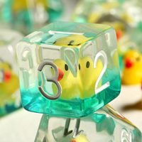 Ensemble de dés en résine de canard jaune de 7 pièces en gros-dés polyédriques mignons de D & D RPG pour les jeux de table