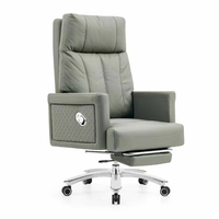 Chaise de bureau de direction de luxe en cuir de vachette, chaise de travail pour ordinateur, chaise de direction inclinable, réglable en hauteur, pivotante et mobile pour bureau à domicile